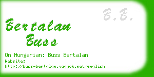 bertalan buss business card